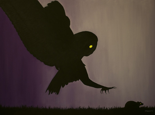 barn owl mouse silhouette