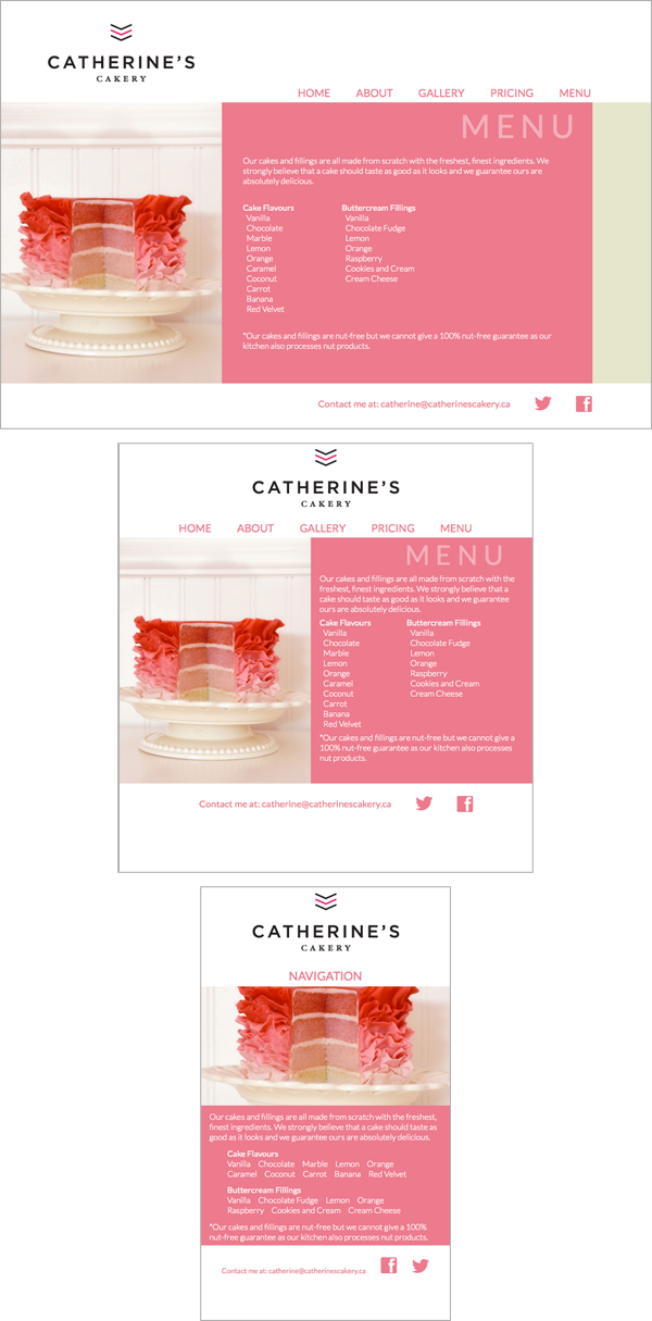 cake website responsive fluid design