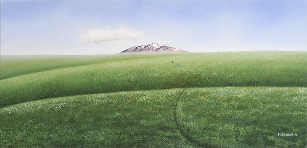 painting lonely mountain path