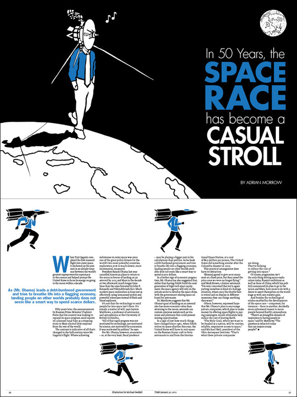 space race layout for TIME magazine