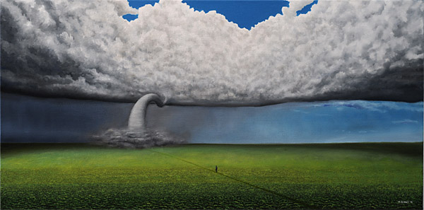 tornado path landscape painting walking green