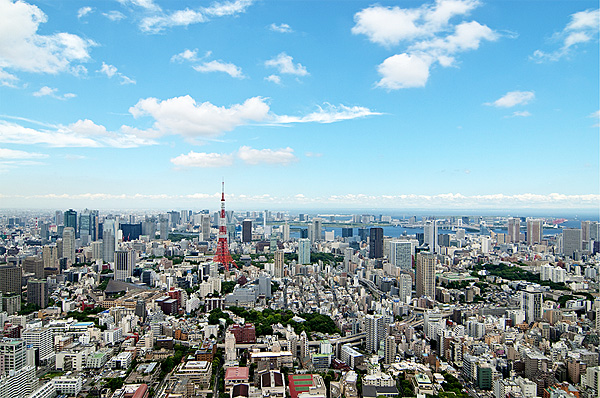 tokyo tower view of tokyo downtown city from mori building