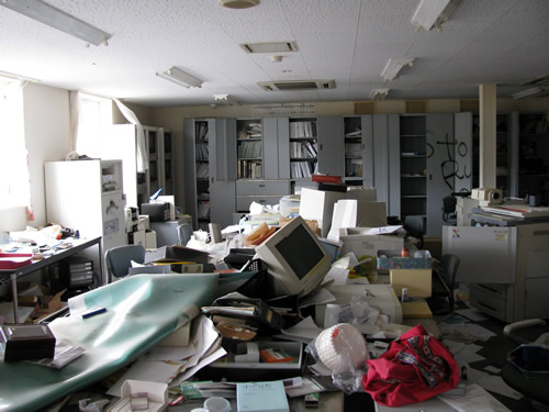 ransacked office haikyo